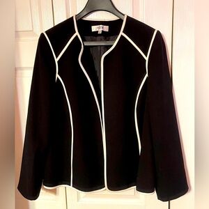 Black with white piping suit jacket